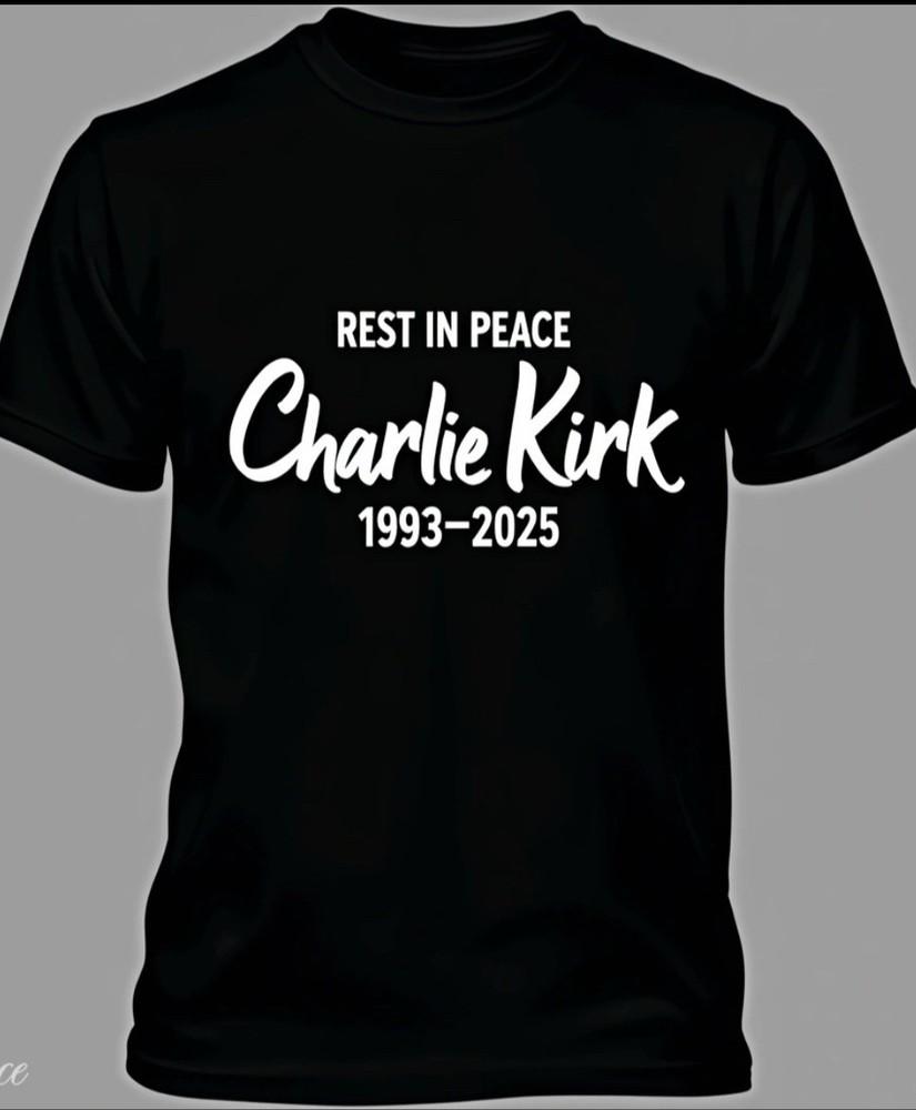 

Charlie Kirk RIP Black T shirt tee Turning Point 4XL