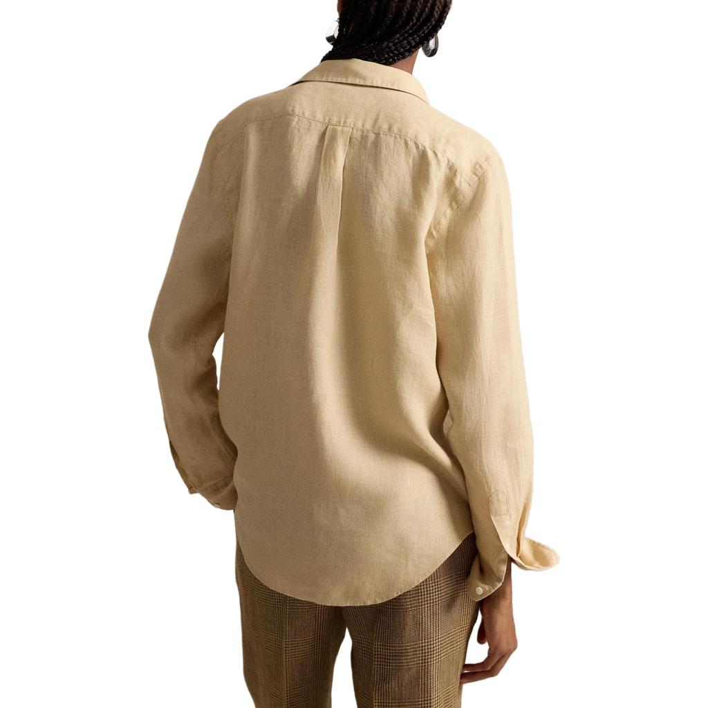 Polo Ralph Lauren Pony Embroidered Linen Point Collar Shirt Standard Fit Women shirts 211970730-520