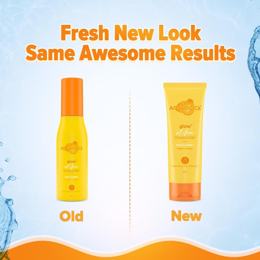 Aqualogica Glow+ Oil-Free Moisturizer For Oily Skin 100 G Pack Of 1 Lightweight Gel For Daily Glow And Texture Control