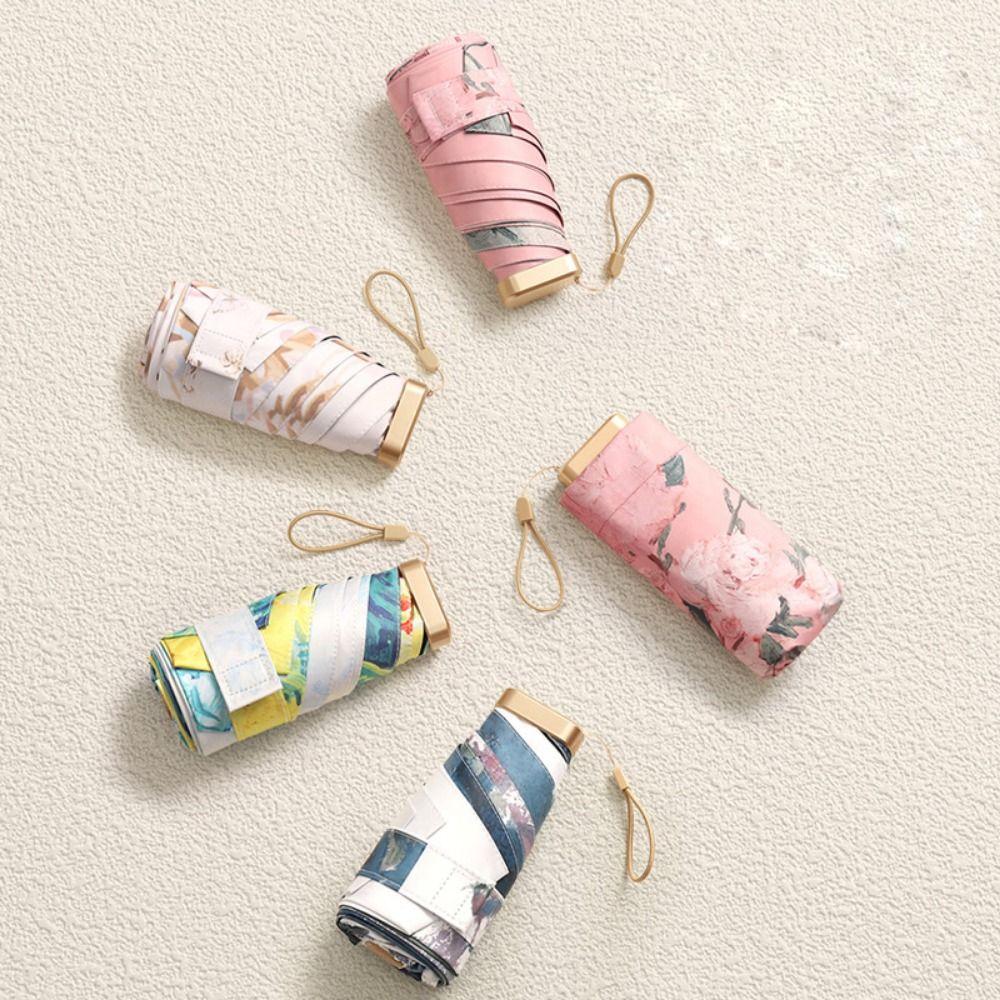 Folding Mini Sun Umbrella Portable Sun Rain Umbrella Stylish Compact Pocket Umbrella  Rain Or Shine