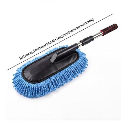 1/2 Piece Set of Blue Telescopic Car Wash Brush with Detachable Extendable Handle, Thickened Soft Bristles, Sponge Grip, for Cleaning Car 