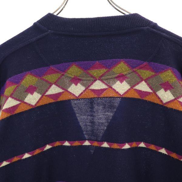 BLUE BROS 80s 90s Made in Italy Old Overall handle Long sleeve knit cardigan Men's Used