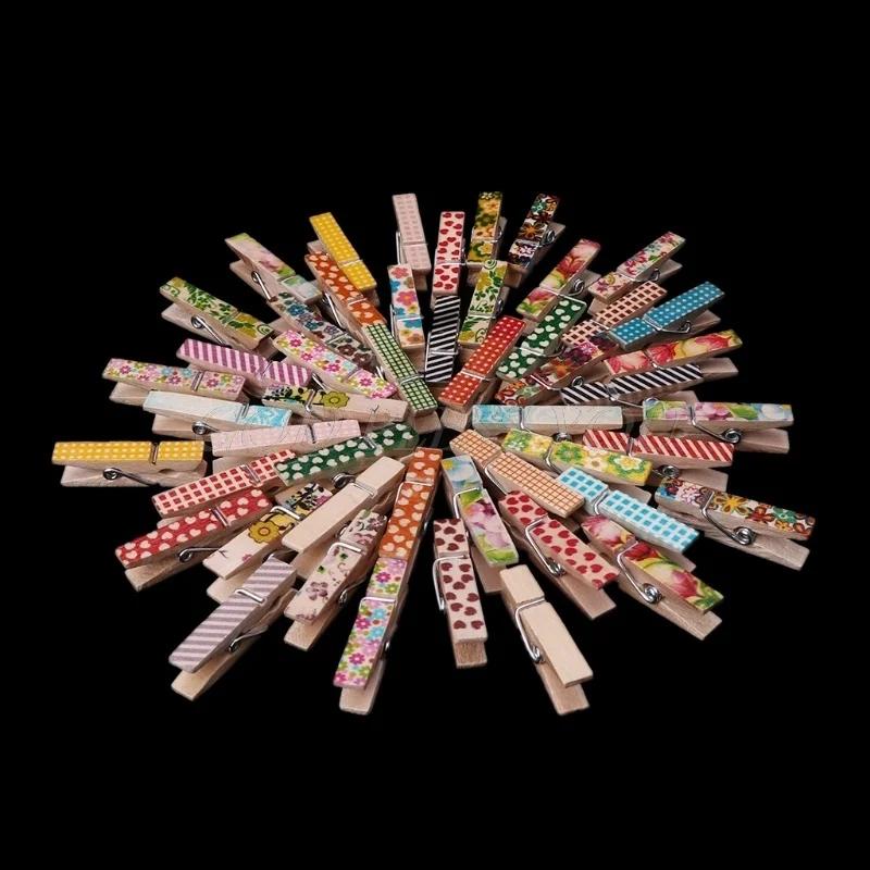 50pcs Durable Natural Wooden Clips for Photo Garment Clothespins Laundry Pins DIY Craft Clip Wedding Party Clip Home Decoration
