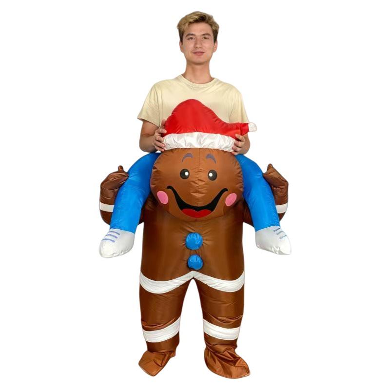 Easter Halloween Christmas Gingerbread Man Inflatable Costume for Stage & Bar Performances