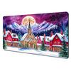 Christmas Town Full Moon Mouse Pad Desk Mat Stitched Edge NonSlip Gaming Pads Office Rug Mouse Carpet Festival Decorative Pad