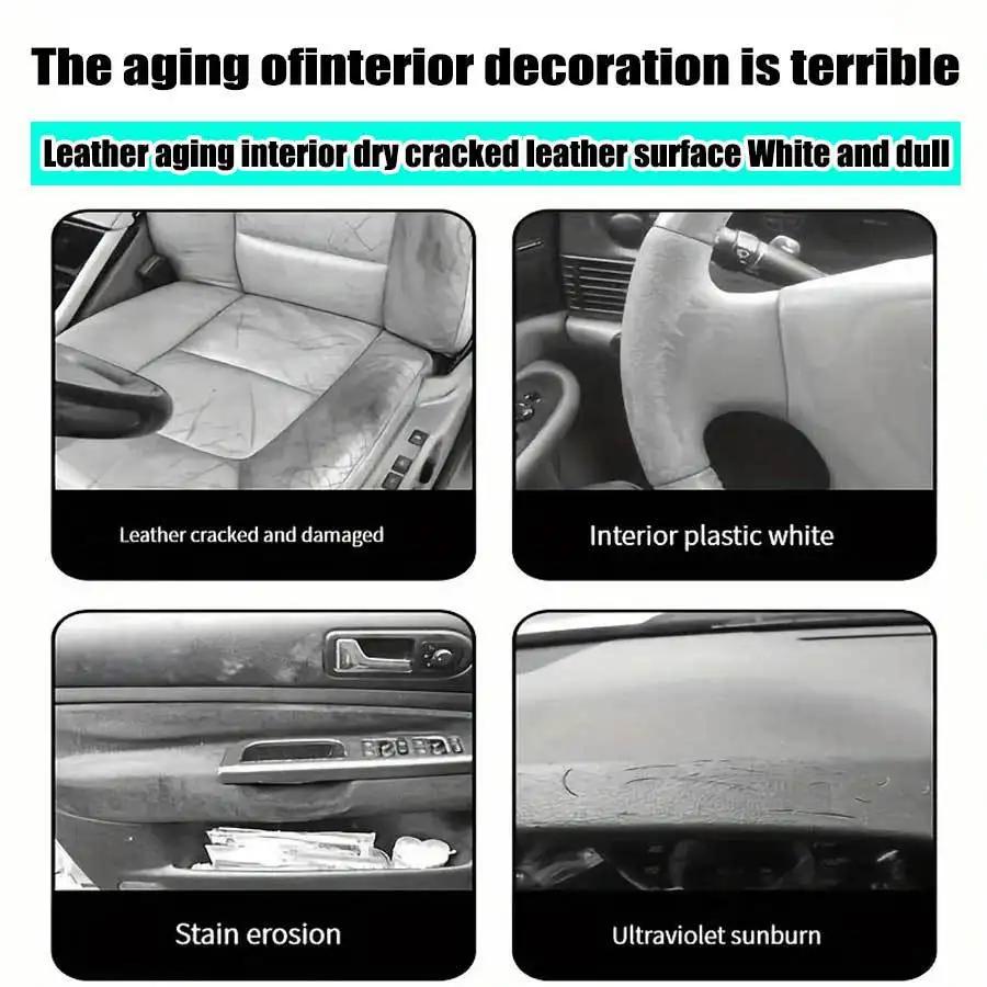 Car Leather Care Cream Clear Car Plastic Restorer - Auto Interior & Panel Renewal Wax Coating Agent Car Wax Car Wax Polish