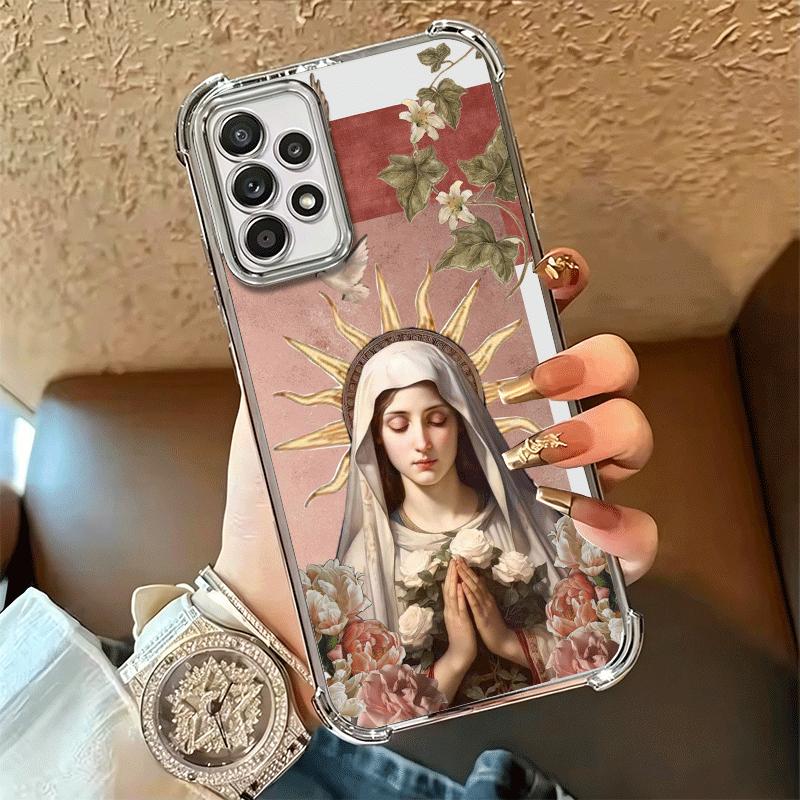 Virgen Mary Virgin De Guadalupe Plating Phone Case For Samsung A17 A07 A37 A57 A16 A56 A15 A55 A14 A54 A13 A53 A26 A36 A25 A35 A