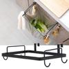 Household Hanging Iron Garbage Bag Rack Stand Bracket Trash Storage Holder Kitchen AccessoryBlack