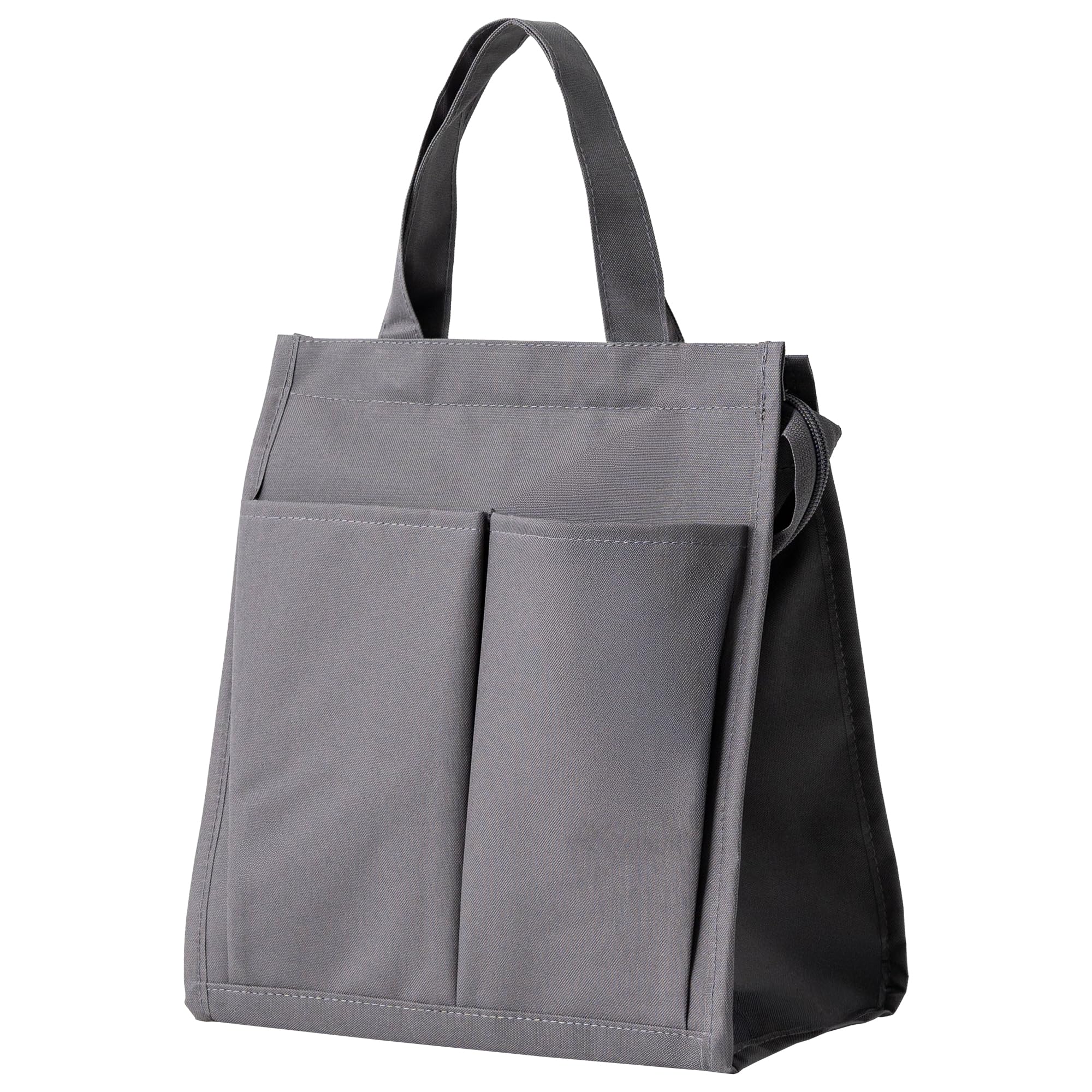 

LAB Компактная термосумка большой вместимости, отдельно стоящая, с алюминиевой отделкой и внешним карманом для удобной повседневной сумки для ланча [AP Official] & [С серый