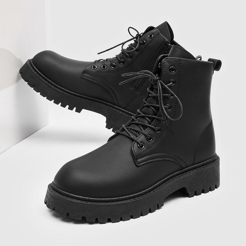 New Motorcycle And Ankle Boots Waterproof Boots Men Leather Shoes Men Casual Boot Bota Masculina Men'S High-Top Fashion Shoes