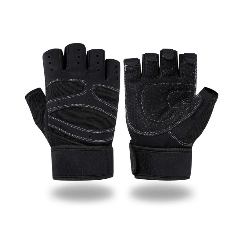 Weightlifting Half Finger Gloves Men's Sports Gym Outdoor Cycling Gloves Silicone Non-Slip Riding Gloves