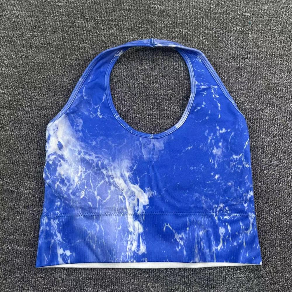 

Бесшовный комплект для йоги с цифровой печатью: Топ-халтер и шорты с высокой талией и эффектом лифтинга бедер для женщин L