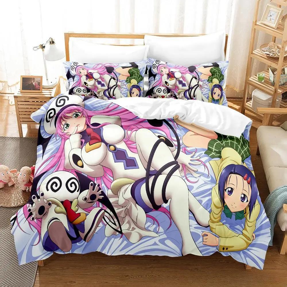 Comforter Anime Yami To Love Ru Bedding Set Bed Set Comforter King Queen Size Boys Adult Home Textiles