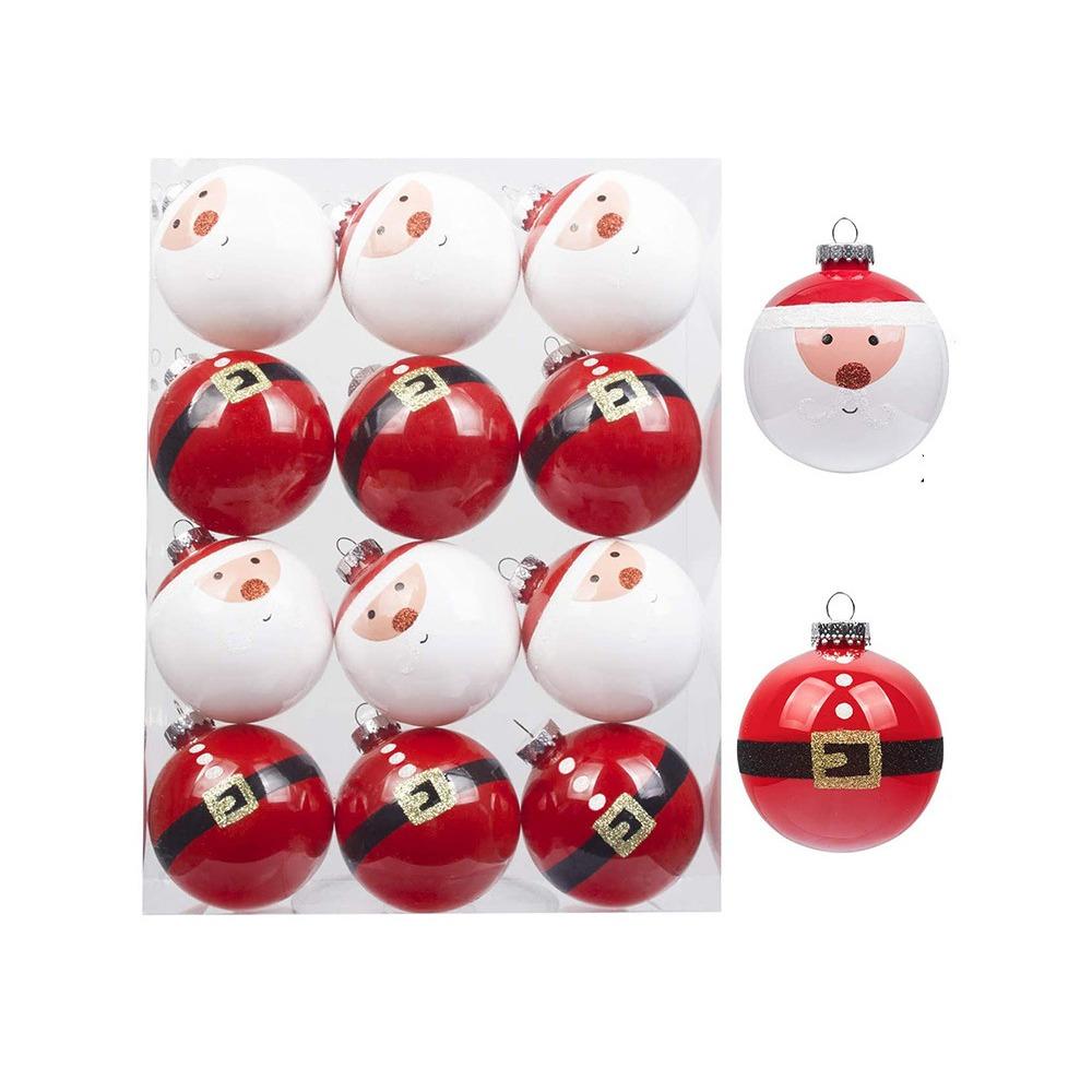 12pcs Electroplated Painted Christmas Balls Pendant 6cm Xmas Tree Pendants Party Favors