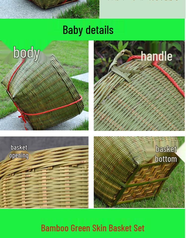 Zhuang Large Bamboo Woven Multi-Use Basket: Rice Washing, Grain Storage, Winnowing, Fruit Display, Event Decor