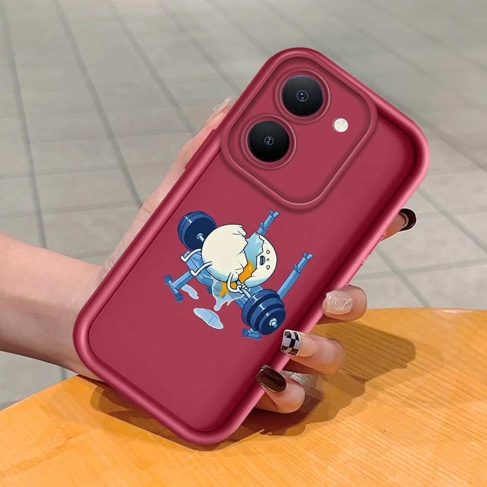 Soft Silicone Square Ladder Printing Pattern Phone Casing Full Cover Camera Shockproof Protection Rubber Case for Vivo
