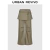 UR Damen Freizeit Falten Palazzo Hose