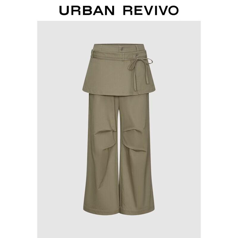 

UR Women s Casual Pleated Wide-Leg Skirt Pants XS