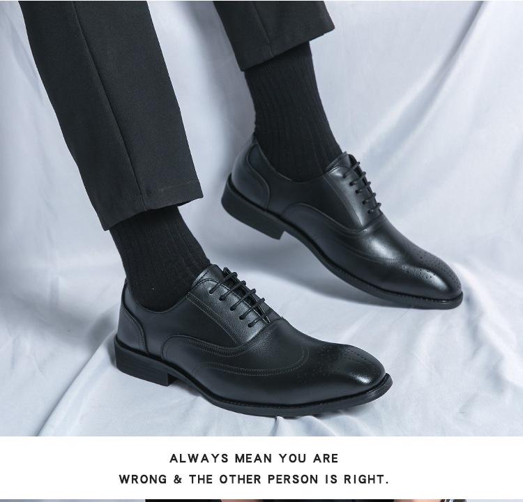 Men's Formal & Casual Autumn Leather Lace-Up Shoes with Square Toe - European & American Style, Fashionable Large Size for Office Wear