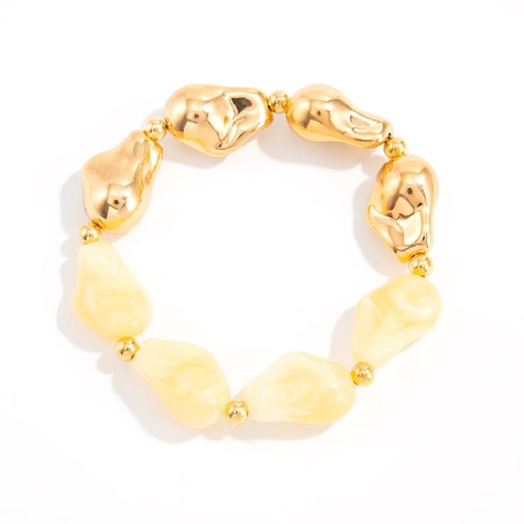 

Stretchable Resin Irregular Bracelet Easy to Wear Elastic Wristband for Women Girls жёлтый