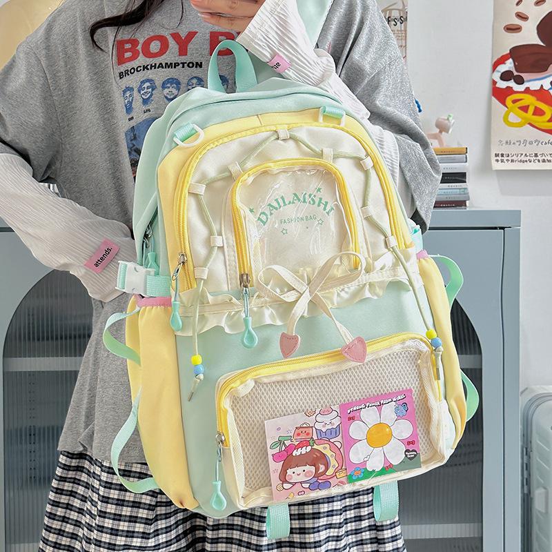 High-value Schoolbag Junior High School Girl Backpack Travel Lightweight New Large-capacity Cute Backpack