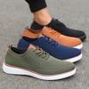 Sleek Men's Casual Shoes Breathable Mesh Upper Comfortable Insole Non-Slip Sole Casual Walking Shoes Knit Design Flexible Sole