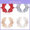 Geometric Alloy Wing Earrings With Water Diamond Accents For Fashion Forward Women