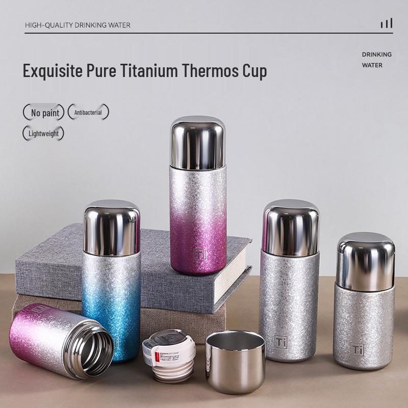 Sleek Titanium-Coated Insulated Mini Cup - Luxury Pocket Gift for Men & Women