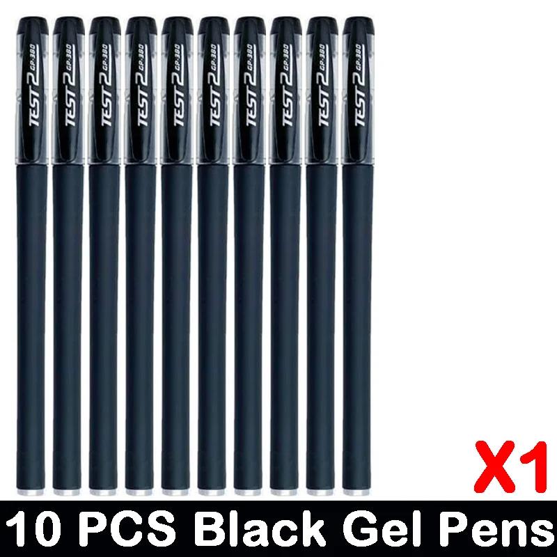 10/100 PCS Roise Retractable Gel Pens Set Black/Red/Blue Ink Ballpoint for Writing Refills Office School Supplies Stationery