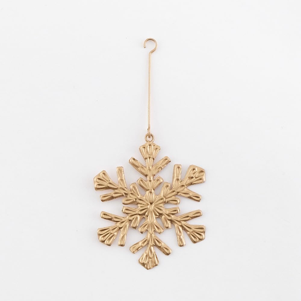 Shesay Embossed Tin Snowflake Nordic Christmas Tree Snowflake Display Large Silver Ornament, Ornament, (7.4cm Tall),