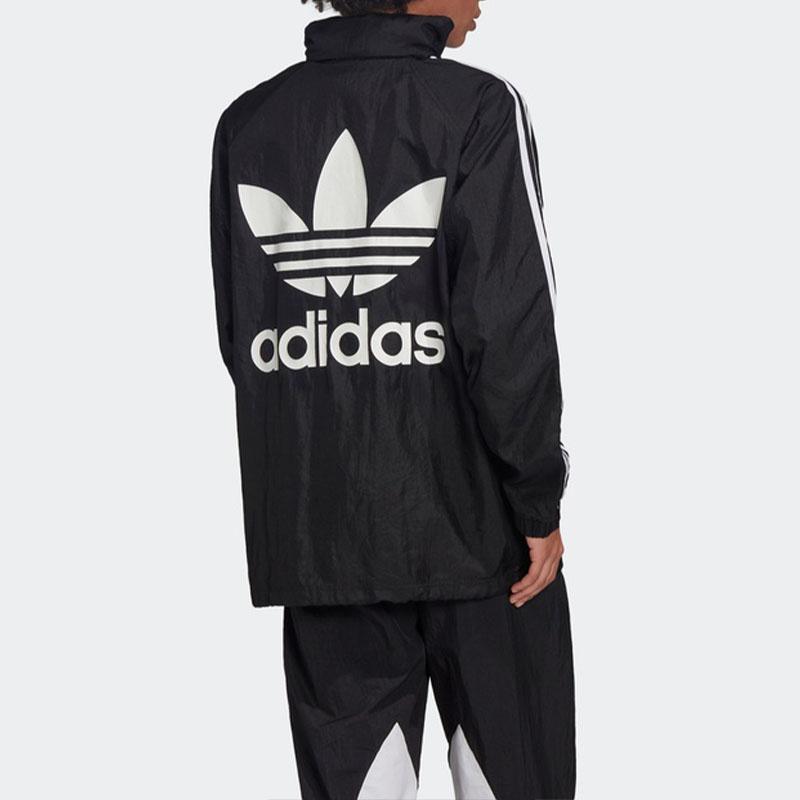 Adidas Originals Large Logo Print Jacket Women Jackets Black FU1756
