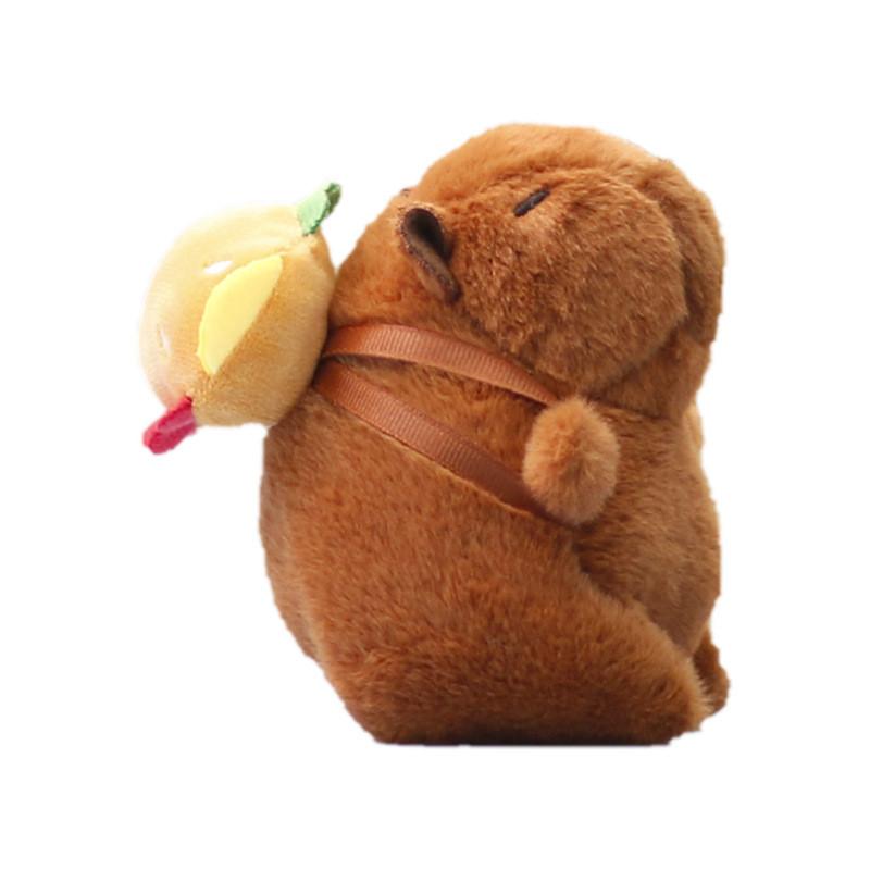 Hamburger Capybara Toast Keychain Cute Cartoon Girl Backpack Hanging Plush Doll