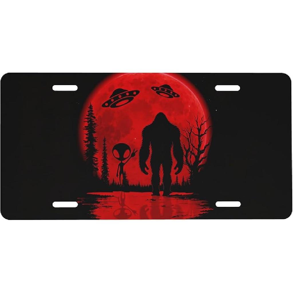 Black And White American Flag Front License Plate For Women Car Vanity Plates Decorative Aluminum Metal Cute Novelty License Plate Cover For Men 6X12