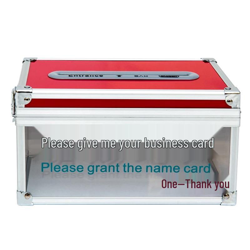 

Aluminum Alloy Large Capacity Business Card Holder for Events and Exhibitions 22x12x13 cm червоний