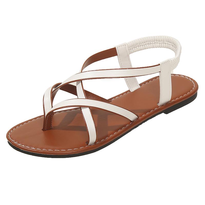 

Женские повседневные сандалии однотонные нескользящие новые летние универсальные модные повседневные удобные женские сандалии на плоской подошве 43