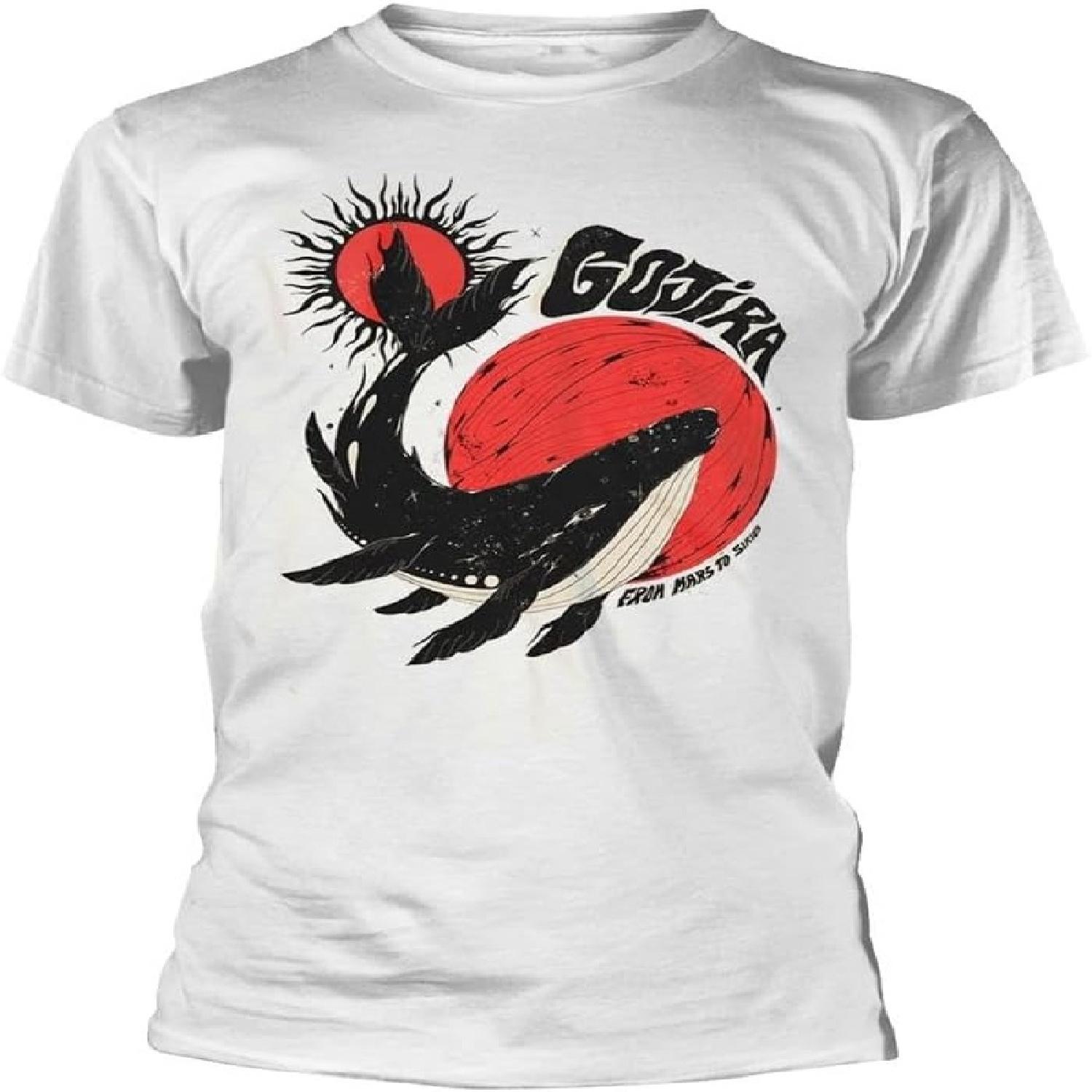 Gojira Унисекс Взрослая Футболка с Китом, Солнцем и Луной, Натуральная S