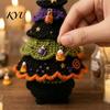 Materiały na Drzewko Świąteczne DIY Zestaw Szydełkowy na Halloween, Czarny Kot Dynia Wiedźma Rzemiosło Kapelusz Duch Zestaw do Tworzenia Rękodzieła do Dekoracji Domu, Wzory Ręcznie Robionych Prezentów