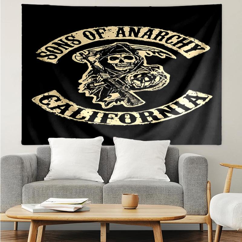 Anarchy Motorcycle Club Tapestry Hanging for Bedroom,Livingroom, Playroom,Decor Art Room Wall Tapestry Holiday and Birthday Gifts