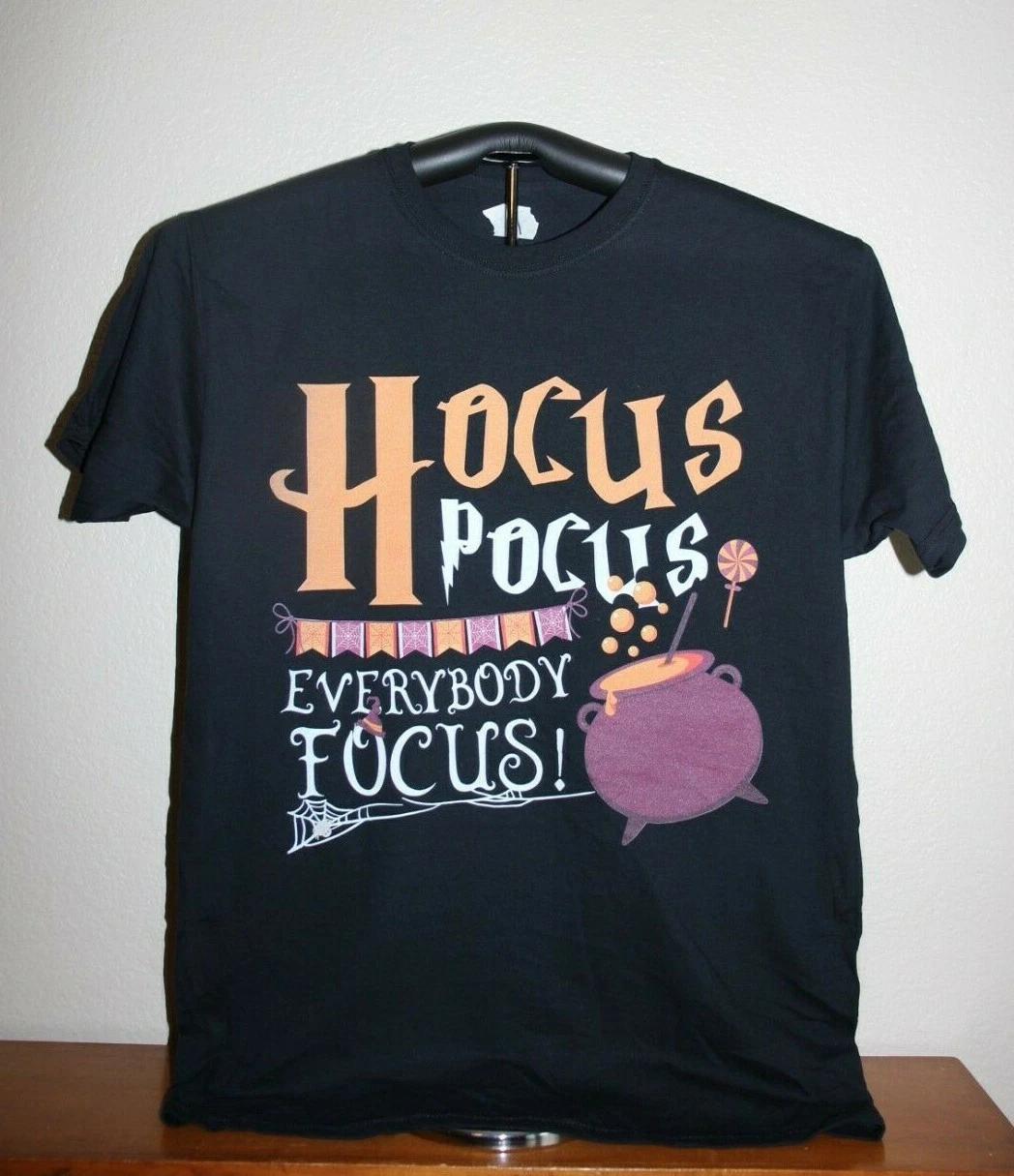 Hocus Pocus Everybody Focus! 100% Cotton T-shirt Mens Tees Top Medium, Black S