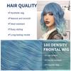 Cynthia Blue Ombre Short Bob Synthetic Wigs For Women With Bangs Body Wave Cosplay Lolita Wig White Natural Heat Resistant Hair