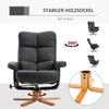 Recliner with Stool, 360 degrees Swivel TV Chair with Reclining Function Reading Chair for Bedroom, Living Room, Faux Leather, Black