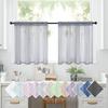 2 buc. Perdele Scurte Uni, cu Transparență Ridicată și Buzunar pentru Baghetă, Perdele Mici pentru Bucătărie, Baie, Sufragerie, Decor Acasă