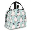 Penguins Insulated Lunch Box Reusable Cooler Tote Bag Waterproof Lunch Holder Lunch Bag Gift for Women Men Work Picnic Travel