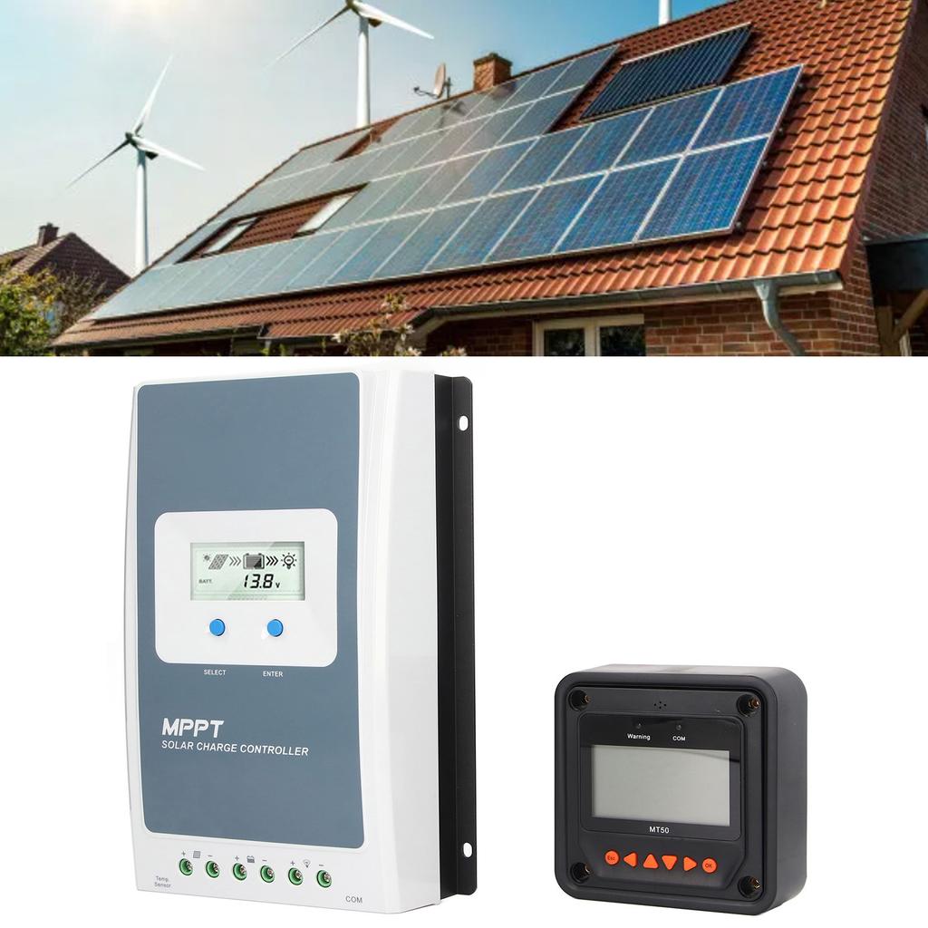 Solar Charge Controller MT50 Remote Control Header MPPT 40A 12V 24V with Temperature Probe