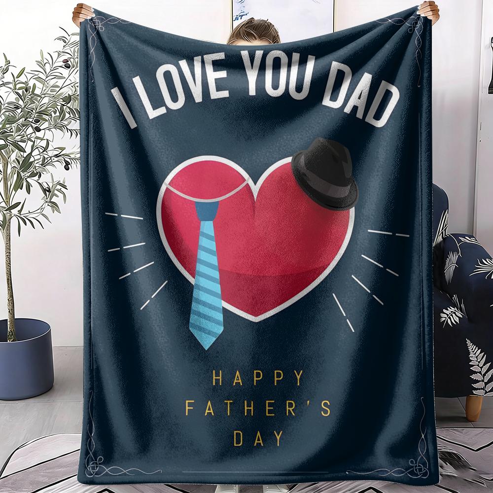 Father's Day Throw Soft Flannel AC Blanket Lightweight Summer Nap Throw Cozy  Blanket for Sofa Bed Travel Home