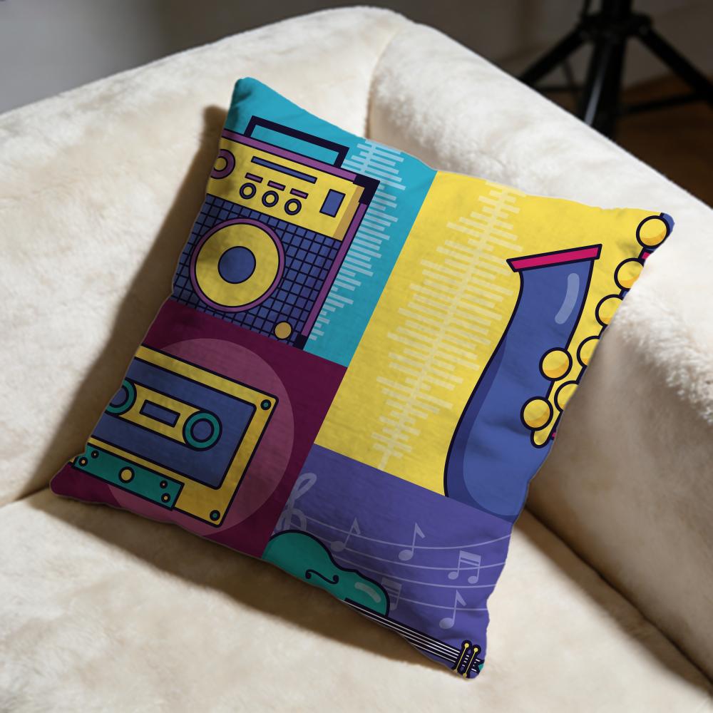 Retro Speaker Cushion Cover Soft Decorative Pillow Case Suitable for Bedroom Sofa Car Travel Use