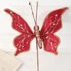 Handmade Sequin Butterfly Christmas Pick Glitter Holiday Artificial Butterfly  Wedding Decor