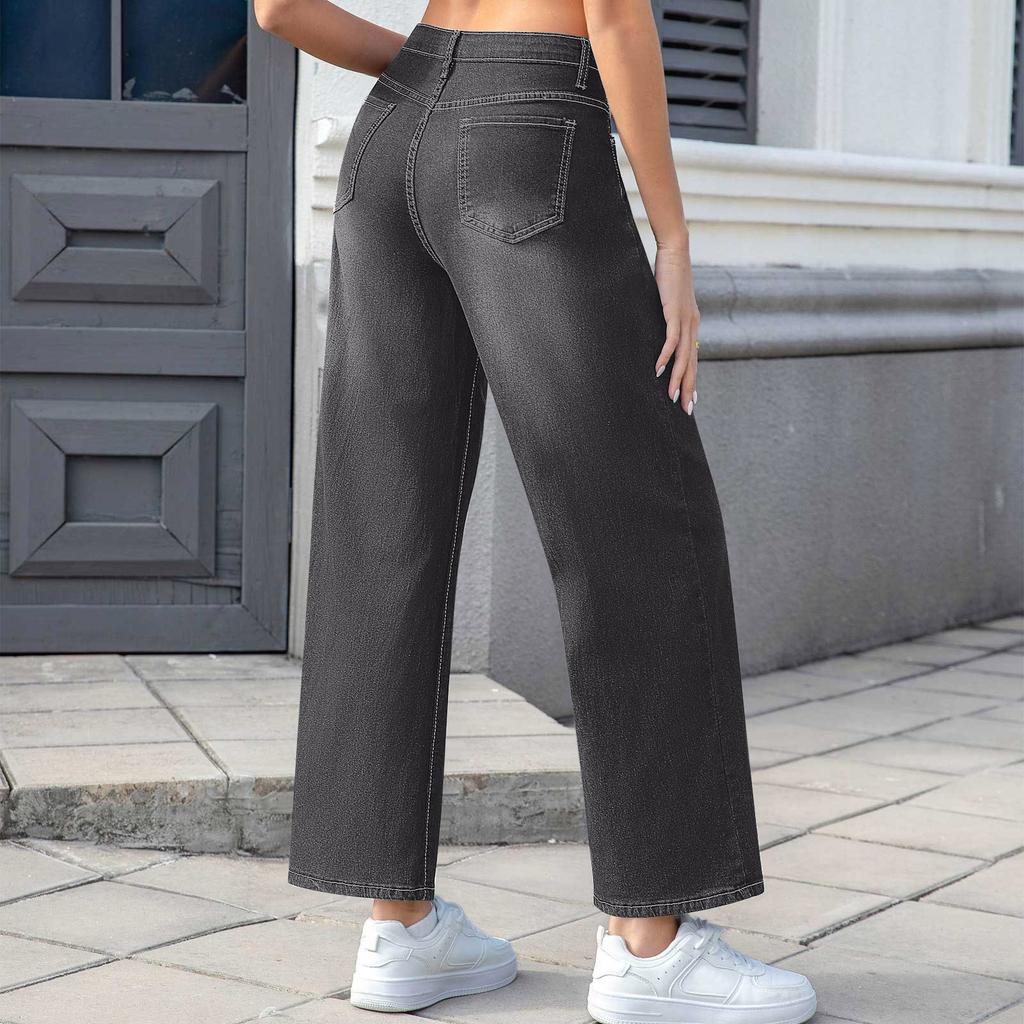 Women Winter Thciken Fleece Keep Warm Denim Jeans Ladies High Street Straight Pants