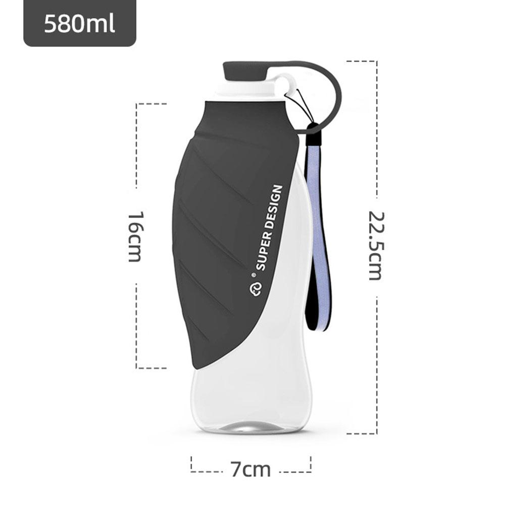 580ml Dog Water Bottle for Walking, Pet Water Dispenser Feeder Container Portable with Drinking Cup Bowl Outdoor Hiking, Travel