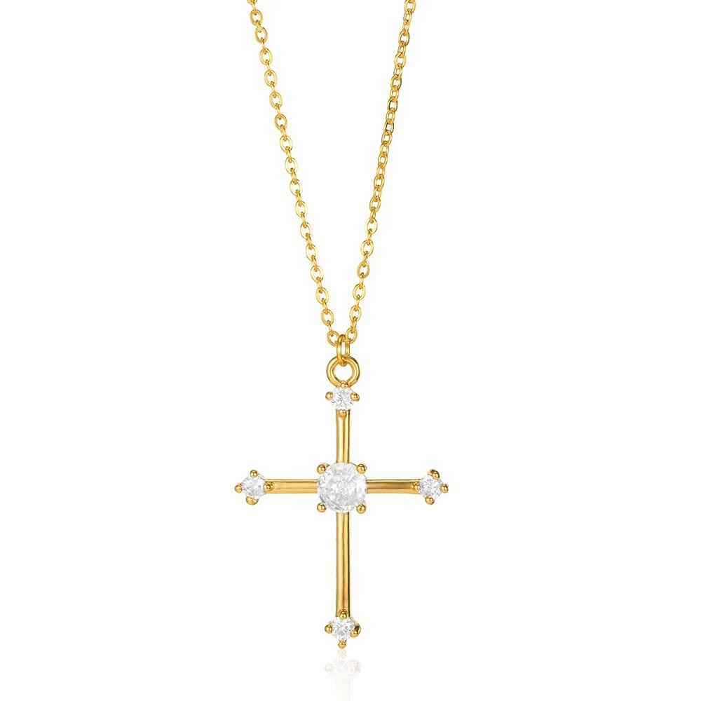 VIntage Christian Jesus Kreuz Halsketten Anhänger Für Frauen Edelstahl Runde Form Münze Halsketten Choker Gebet Taufe Geschenke